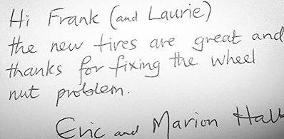 Customer testimonial for Lakeside Autocare
